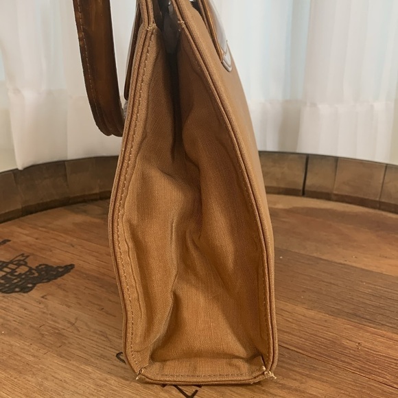 Stuart Weitzman Gold Vintage Silk / Patent Leather Top Handle Evening Bag Spain - Picture 11 of 17